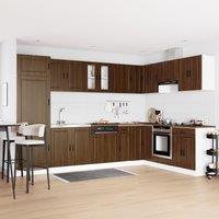 Sink Base Cabinet""Porto"" with Sink Brown Oak 80x46x84,5 cmEngineered Wood