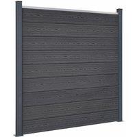 Fence Panel Set Grey 180x186 cm WPC