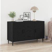 Berkfield Home Black Oak Sideboard 100x36x60 cm Made from Engineered Wood | Size: 100 x 36 x 60 cm