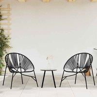 Berkfield Home Garden Chair Set 3 pcs Black Poly Rattan
