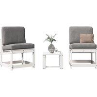 Berkfield Home 3 Piece Garden Lounge Set White Solid Wood Pine