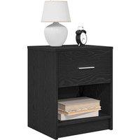 Bedside Cabinet with Drawer Black 40x34x50 cm