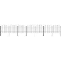 Garden Fence with Spear Top Steel (1.5-1.75)x11.9 m Black