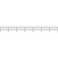 Berkfield Home Garden Fence with Spear Top Steel (1-1.25)x11.9 m Black