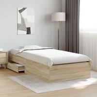 Berkfield Home Bed Frame Sonoma Oak 90x190 cm Engineered Wood in Brown