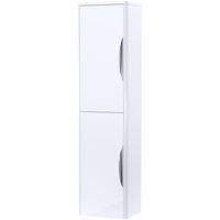 Balterley Wall Hung Tall Bathroom Storage Unit 1399 x 356 x 253mm - Gloss White