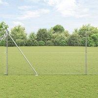 Welded Wire Fence with 13 Spike Posts 1.5x25 m Galvanised Steel