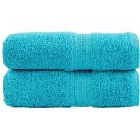 Berkfield Home Premium Guest Towels SOLUND 2 pcs Turquoise 30x50 cm 600 gsm in Blue