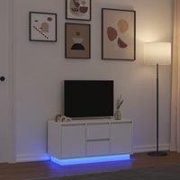 Berkfield Home TV Cabinet with LED Lights White 100x41x50 cm | Size: 100 x 41 x 50 cm