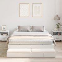 Berkfield Home Storage Bed Frame White 140x200 cm