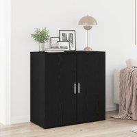Berkfield Home Sideboard Black Oak 79x38x80 cm Engineered Wood | Size: 79 x 38 x 80 cm