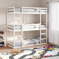 Berkfield Home Triple Bunk Bed without Mattress White 75x190 cm Small Single Solid Wood Pine