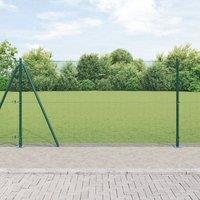 Berkfield Home Welded Wire Fence with 13 Flanged Posts Green 1.2x25 m Steel
