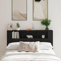 Berkfield Home Black Oak Headboard Cabinet - 160x19x104.5 cm Made from Engineered Wood