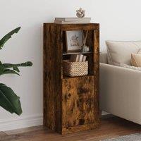 Berkfield Home Sideboard with LED Lights Smoked Oak 41x37x100 cm in Brown | Size: 41 x 37 x 100 cm