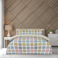 Smart Living Luxury Super Soft Crosshatch Check Reversible Complete Bedding Set | Size: King