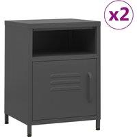 Nightstands 2 pcs Anthracite 35x35x51 cm Steel