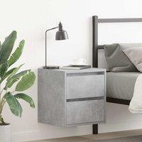 Berkfield Home Wall-mounted Bedside Cabinets 2 pcs Concrete Grey 38x34x40 cm | Size: 38 x 34 x 40 cm