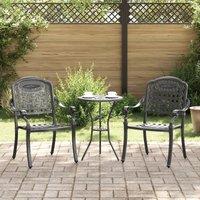 Berkfield Home Garden Chairs - Set of 2, Black Cast Aluminum