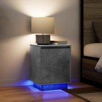 Bedside Cabinets with LED Lights2 pcs Concrete Grey 38x34x50 cm
