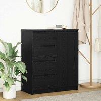 Berkfield Home Sideboard with Drawers Black Oak 71x35x84 cm Engineered Wood | Size: 71 x 35 x 84 cm