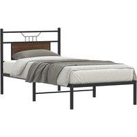 Bed Frame without Mattress Brown Oak 90x190 cm Single Engineered Wood