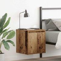 Berkfield Home Wall-Mounted Bedside Cabinet Old Wood 38x34x40 cm in Brown | Size: 38 x 34 x 40 cm