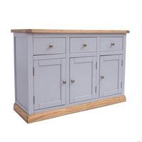 Cabinet Bits Biccari Grey 3 Drawer 3 Door Sideboard Brass Knob