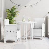 Berkfield Home Garden Chair Set of 2 White, Light Grey Plastic, Fabric Medium in White