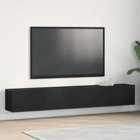 Berkfield Home TV Cabinets 2 pcs Black Oak 100x30x30 cm Engineered Wood | Size: 100 x 30 x 30 cm