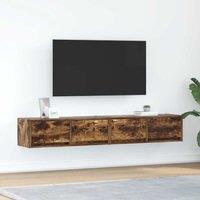 Berkfield Home TV Cabinets 2 pcs Smoked Oak 80x31x25.5 cm Engineered Wood in Brown