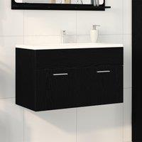 Berkfield Home Bathroom Sink Cabinet Black Oak 90x38, 5x46 cm Engineered Wood