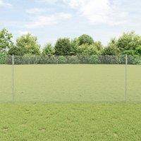 Garden Fence Set Set of 2 Galvanised Steel 1 m high, 25 m long
