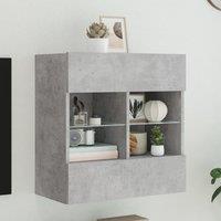 Berkfield Home TV Wall Cabinet with LED Lights Concrete Grey 58.5x30x60.5 cm