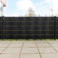 Balcony Screens 10 pcs Black 255x19 cm Poly Rattan