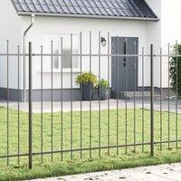 Berkfield Home Garden Fence with Hoop Top Grey 6, 8x1, 25 m Steel