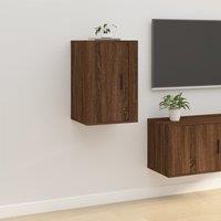 Berkfield Home Wall Mounted TV Cabinet Brown Oak 40x34.5x60 cm