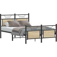 Bed Frame without Mattress Sonoma Oak 120x200 cm Engineered Wood