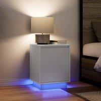 Bedside Cabinets with LED Lights2 pcs White 38x34x50 cm