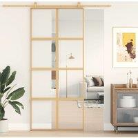 Berkfield Home Sliding Door Gold 90x205 cm Clear ESG Glass & Aluminium