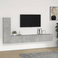 Berkfield Home 3 Piece TV Cabinet Set Concrete Grey Engineered Wood