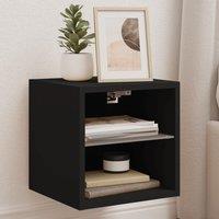 Berkfield Home TV Wall Cabinet with LED Lights Black 30x28.5x30 cm
