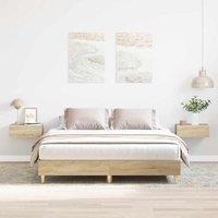 Berkfield Home Bed Frame No Mattress Sonoma Oak 150x200 cm King Size Engineered Wood in Brown
