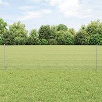 Berkfield Home Welded Wire Fence with 5 U Posts Silver 0.6x10 m Steel