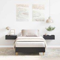 Bed Frame No Mattress Black 90x190 cm Single Engineered Wood
