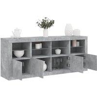 Berkfield Home Sideboard with LED Lights Concrete Grey 163x37x67 cm | Size: 163 x 37 x 67 cm