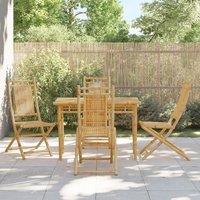 Berkfield Home Folding Garden Chairs 4 pcs 46x66x99 cm Bamboo in Brown | Size: 46 x 66 x 99 cm