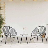 Berkfield Home Garden Chair Set 3 pcs Black & Light Grey Poly Rattan