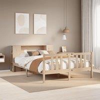 Berkfield Home Bookcase Bed without Mattress 120x200cm Solid Wood Pine in Brown | Size: Small Double