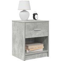 Berkfield Home Bedside Cabinet with Drawer Concrete Grey 40x34x50 cm in Brown | Size: 40 x 34 x 50 cm